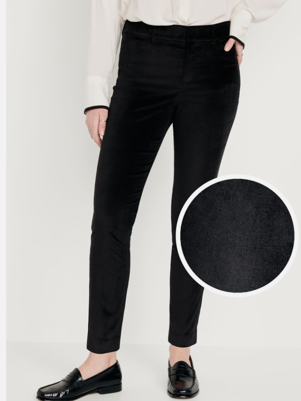 Old Navy 12 Pixie Velvet Cotton Blend Ankle Pants Black Stretch